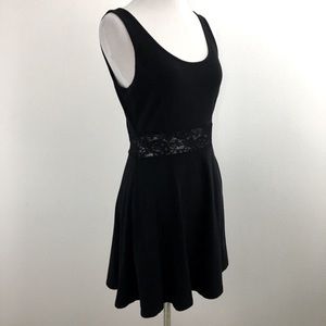 Little Black Dress with Lace Waist